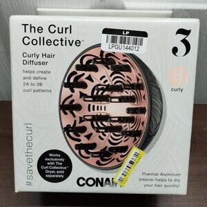 NEW Conair Curl Collective Curly Hair Diffuser 3 Frizz Reducer Attachment Pink